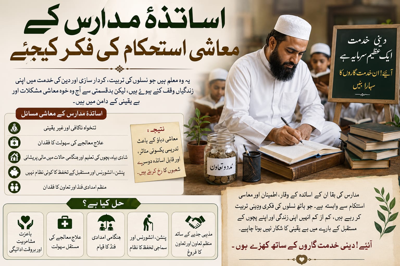 اساتذۂ مدارس کے معاشی استحکام کی فکر کیجئے